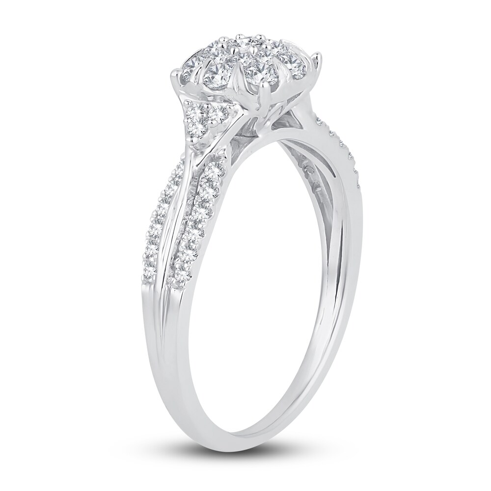 Diamond Ring 1/2 ct tw Round 14K White Gold e8W33Dk1 Diamond Ring 1/2 ct tw Round 14K White Gold e8W33Dk1