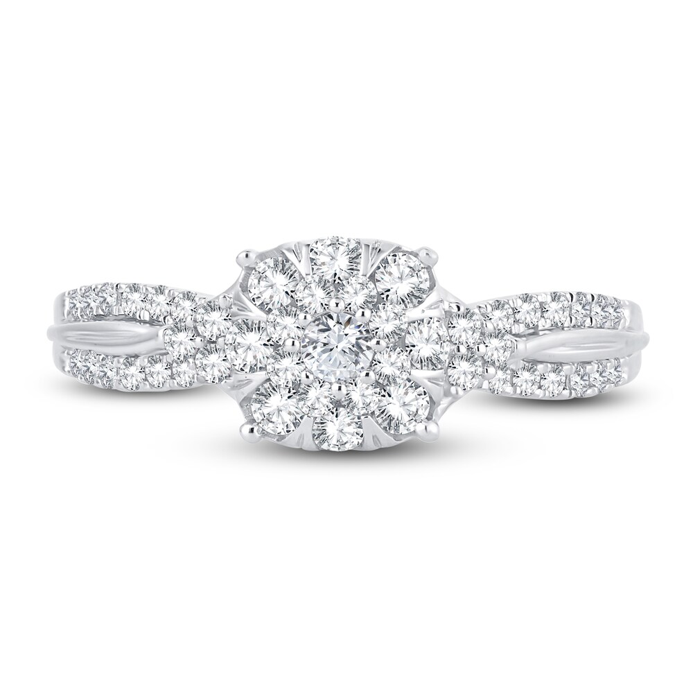 Diamond Ring 1/2 ct tw Round 14K White Gold e8W33Dk1 Diamond Ring 1/2 ct tw Round 14K White Gold e8W33Dk1