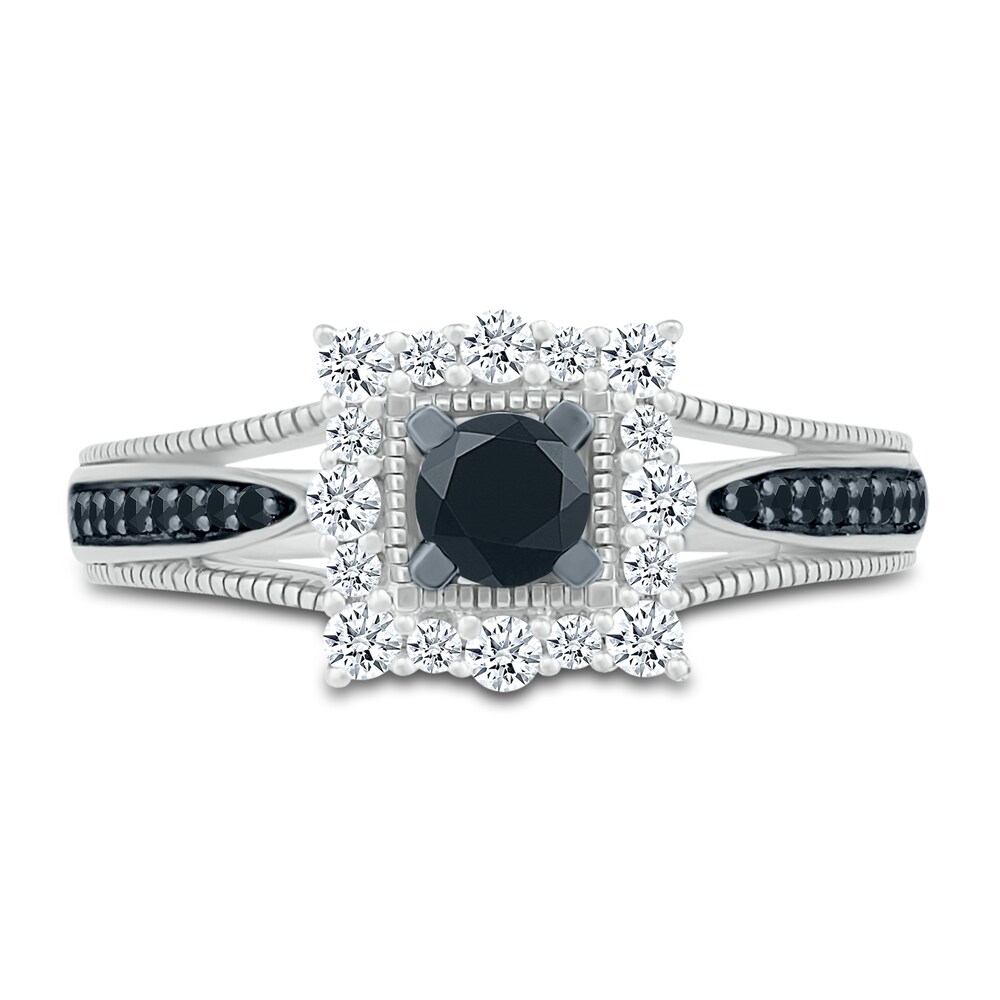 Black Diamond Engagement Ring 1/2 ct tw Round 10K White Gold eCHx3Dfu Black Diamond Engagement Ring 1/2 ct tw Round 10K White Gold eCHx3Dfu