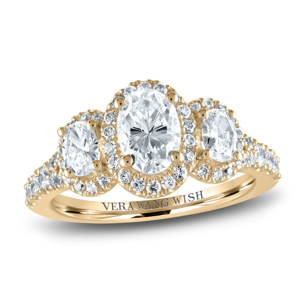 Vera Wang WISH Diamond 3-Stone Ring 3/4 ct tw Oval/Round 14K Yellow Gold eISWaHPu Vera Wang WISH Diamond 3-Stone Ring 3/4 ct tw Oval/Round 14K Yellow Gold eISWaHPu