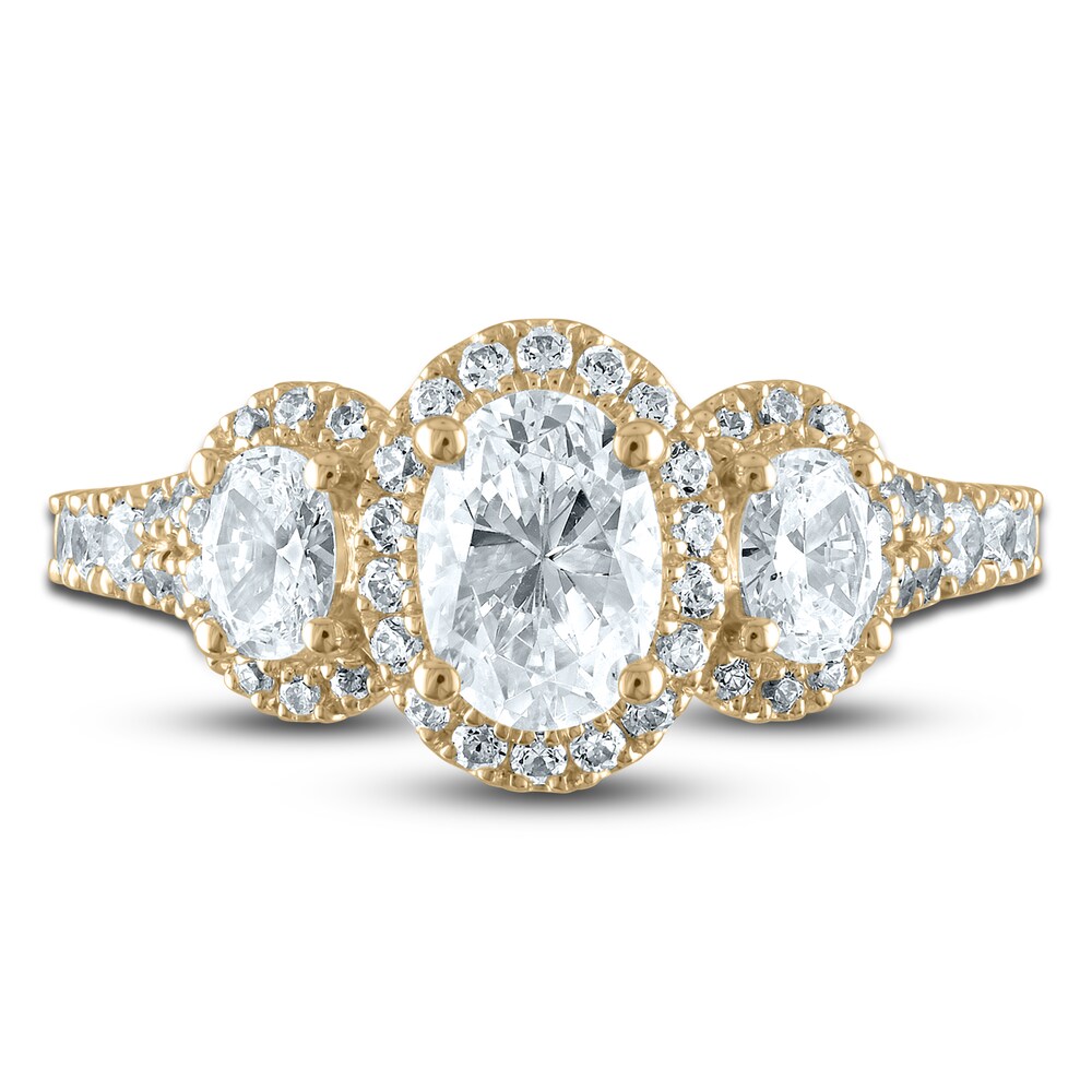 Vera Wang WISH Diamond 3-Stone Ring 3/4 ct tw Oval/Round 14K Yellow Gold eISWaHPu Vera Wang WISH Diamond 3-Stone Ring 3/4 ct tw Oval/Round 14K Yellow Gold eISWaHPu