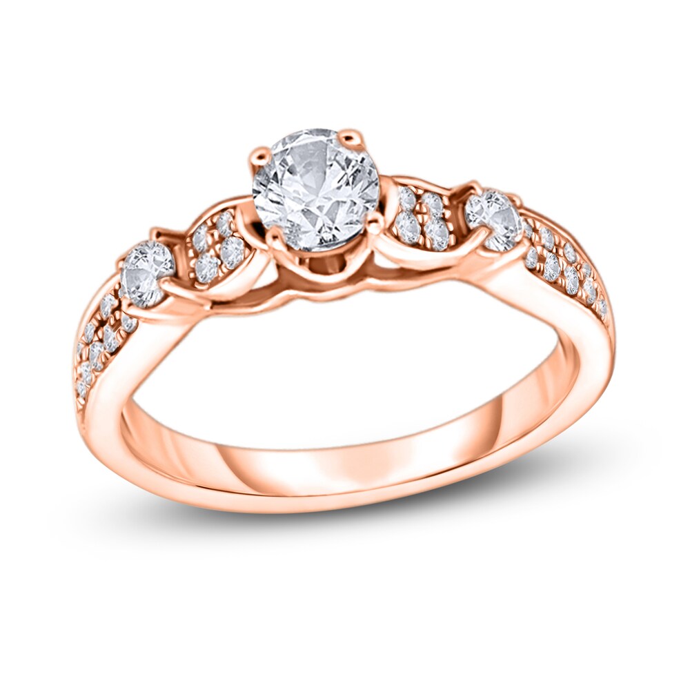 Diamond Engagement Ring 5/8 ct tw Round 14K Rose Gold eOQ5141F Diamond Engagement Ring 5/8 ct tw Round 14K Rose Gold eOQ5141F