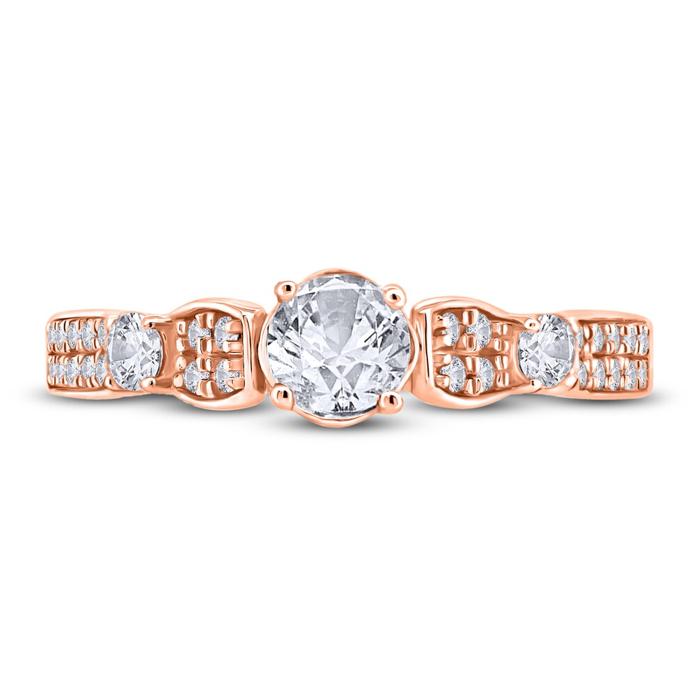 Diamond Engagement Ring 5/8 ct tw Round 14K Rose Gold eOQ5141F Diamond Engagement Ring 5/8 ct tw Round 14K Rose Gold eOQ5141F