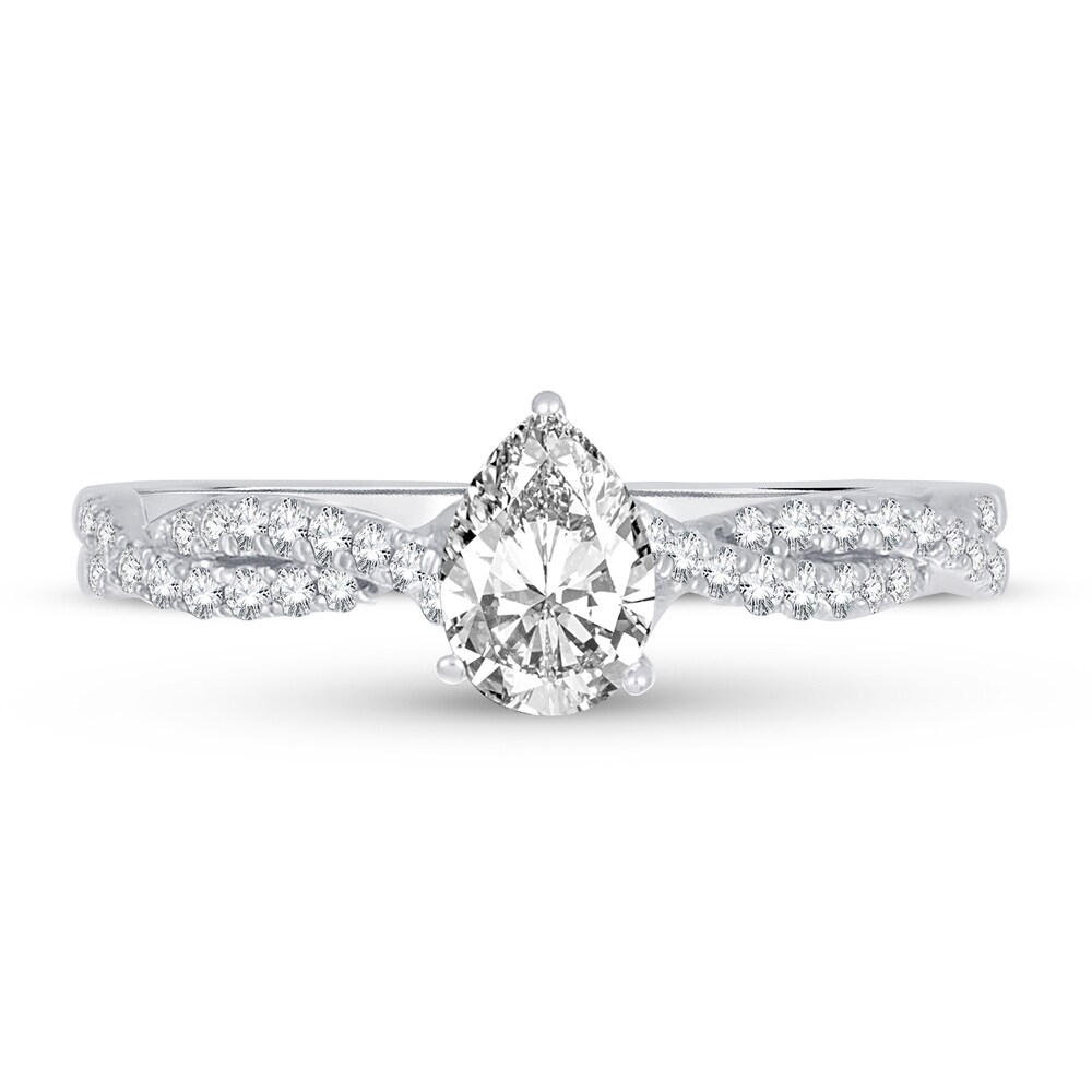 Diamond Ring 3/4 ct tw Pear-shaped 14K White Gold ePR2wBdb Diamond Ring 3/4 ct tw Pear-shaped 14K White Gold ePR2wBdb