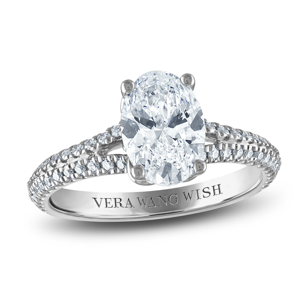 Vera Wang WISH Lab-Created Diamond Engagement Ring 1-7/8 ct tw Oval/Round 14K White Gold eeXC5aYJ Vera Wang WISH Lab-Created Diamond Engagement Ring 1-7/8 ct tw Oval/Round 14K White Gold eeXC5aYJ