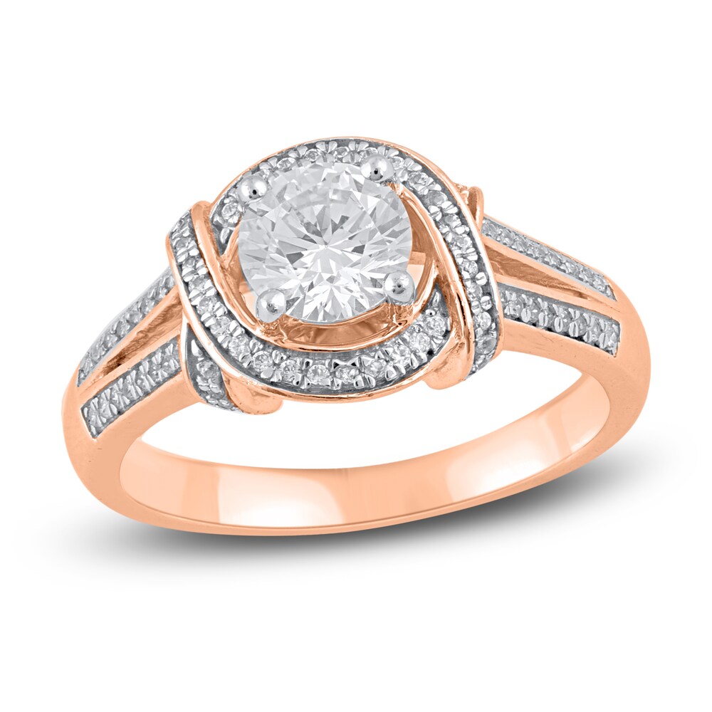 Diamond Engagement Ring 1 ct tw Round 14K Rose Gold ehnifXyX Diamond Engagement Ring 1 ct tw Round 14K Rose Gold ehnifXyX