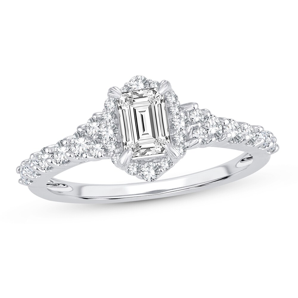 Diamond Ring 1 ct tw Emerald-cut 14K White Gold enwLuVw0 Diamond Ring 1 ct tw Emerald-cut 14K White Gold enwLuVw0