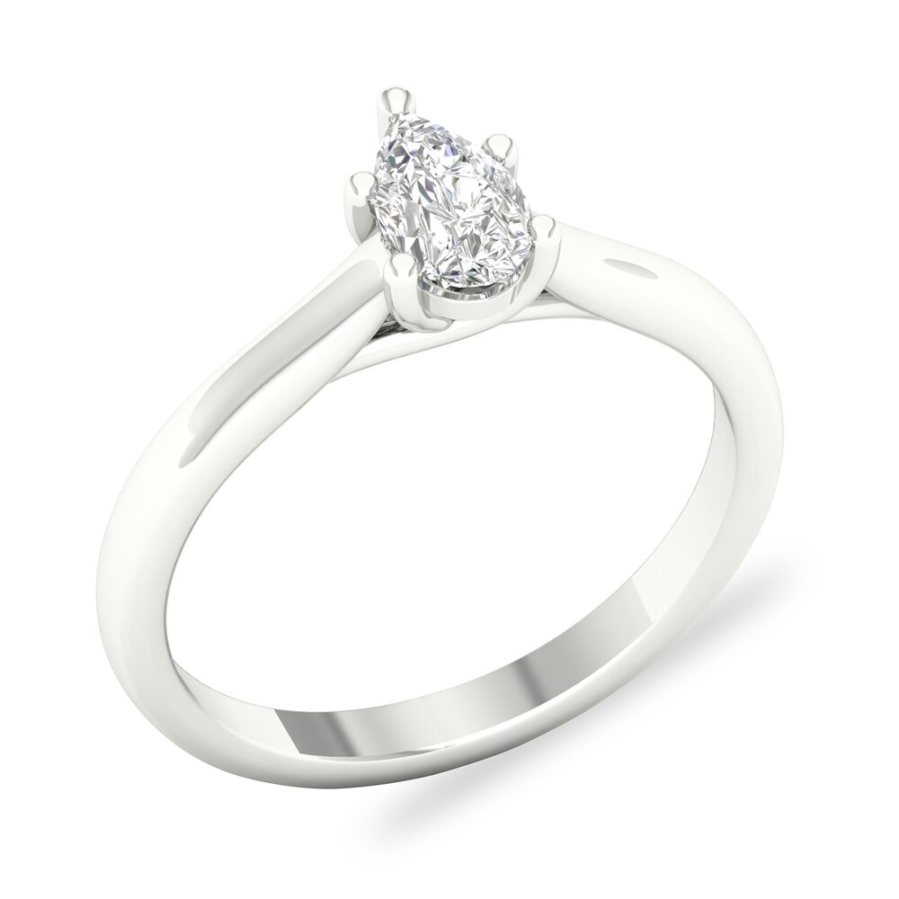 Diamond Solitaire Ring 1/2 ct tw Pear-shaped 14K White Gold (SI2/I) errGgj56 Diamond Solitaire Ring 1/2 ct tw Pear-shaped 14K White Gold (SI2/I) errGgj56