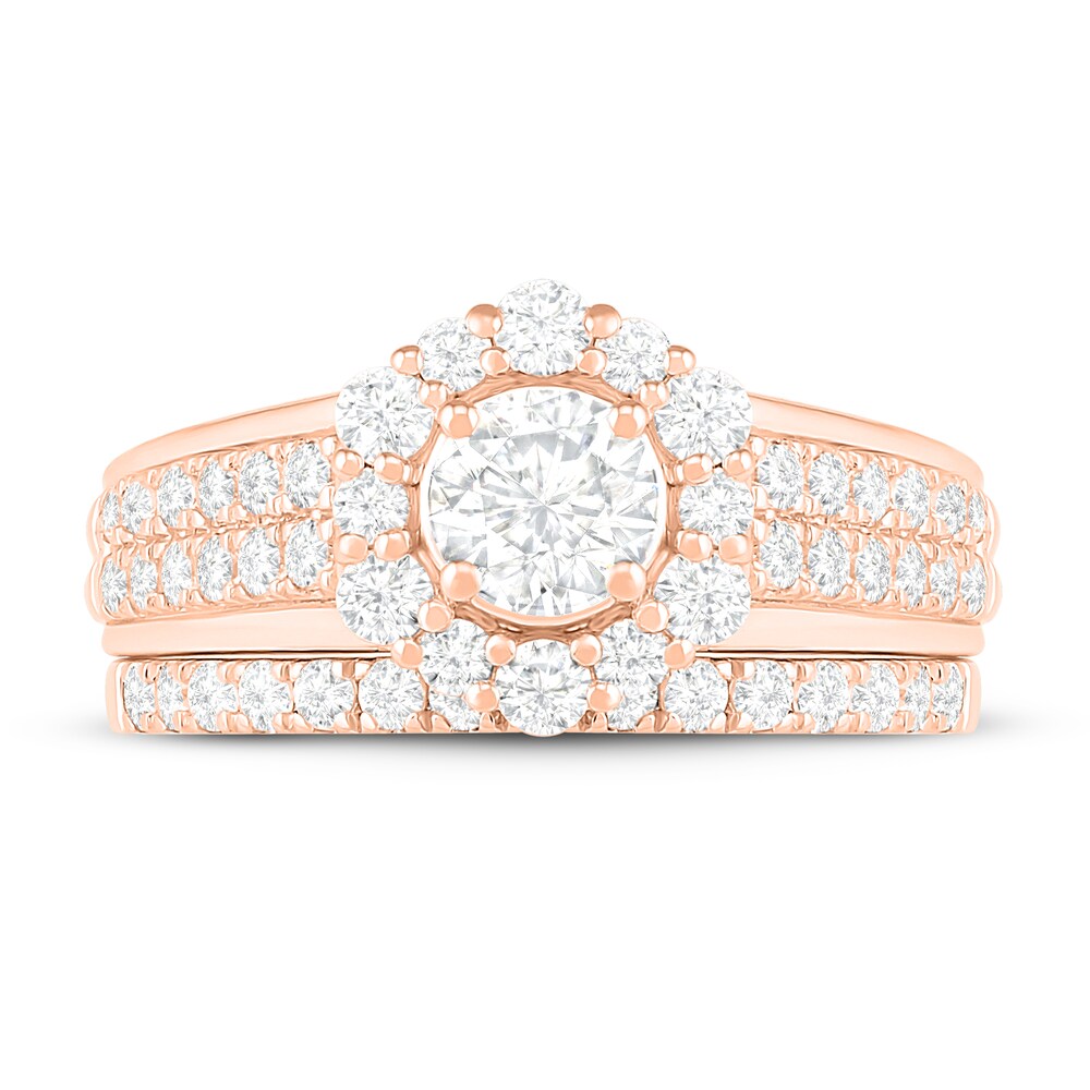 Diamond Bridal Set 1 ct tw Round 14K Rose Gold f4Mm6B8t