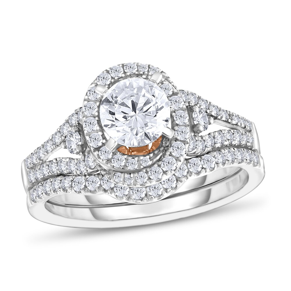 Diamond Bridal Set 1-1/3 ct tw Round 14K Two-Tone Gold fUEZHvHL Diamond Bridal Set 1-1/3 ct tw Round 14K Two-Tone Gold fUEZHvHL