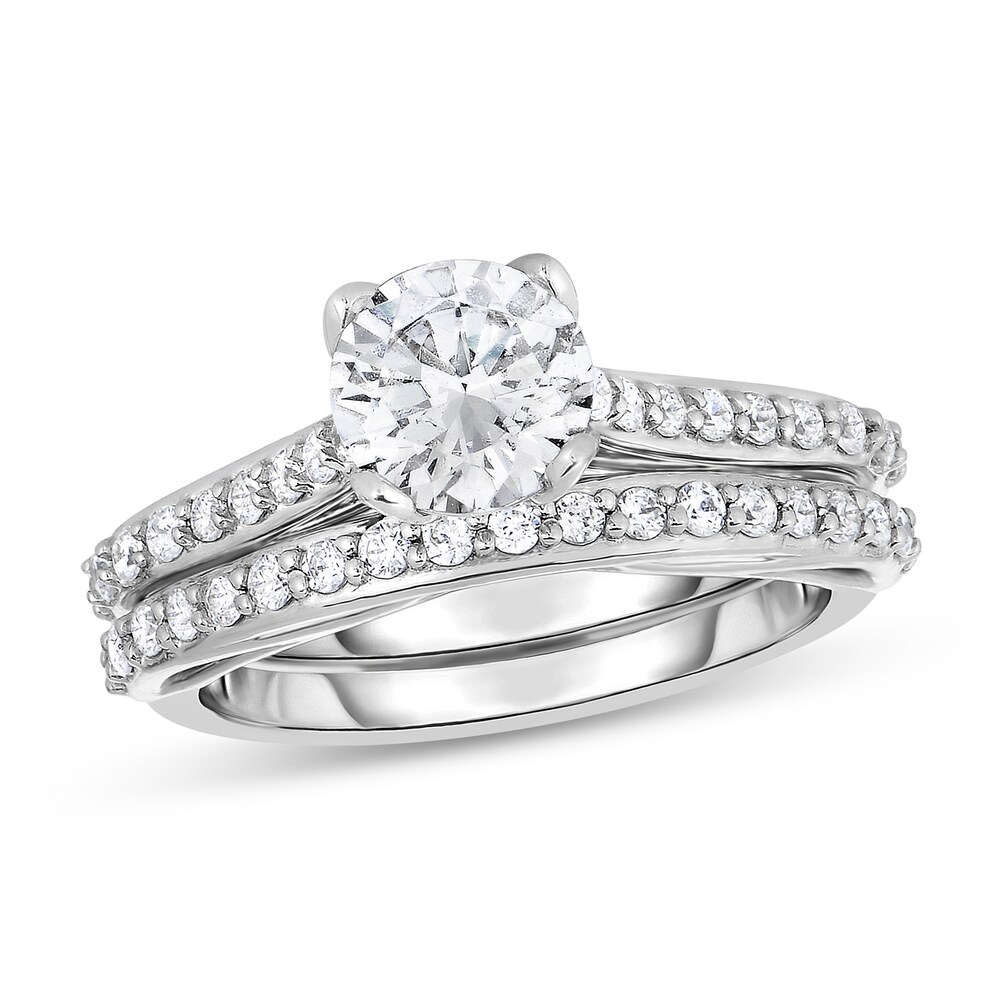 Diamond Bridal Set 1-1/2 ct tw Round 14K White Gold flnL0GTM Diamond Bridal Set 1-1/2 ct tw Round 14K White Gold flnL0GTM
