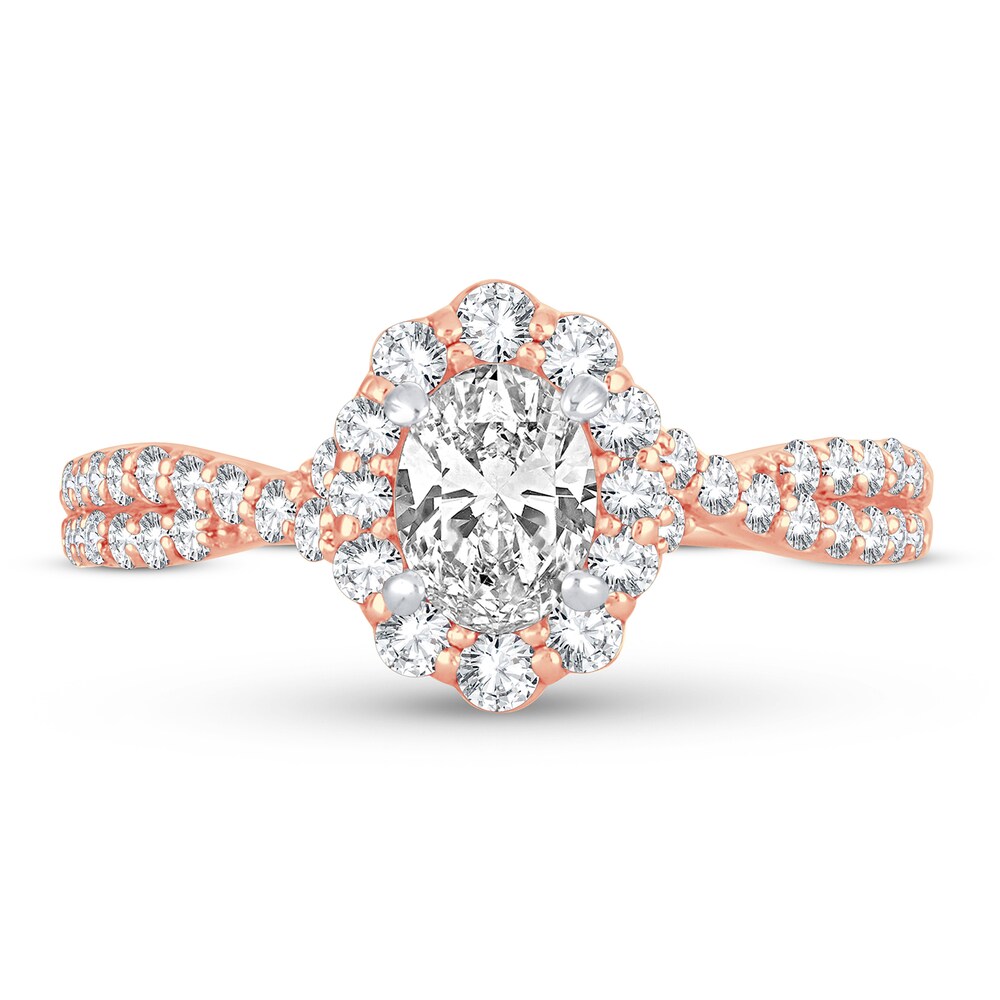 Diamond Ring 1 ct tw Oval 14K Rose Gold fuS8k6gP Diamond Ring 1 ct tw Oval 14K Rose Gold fuS8k6gP