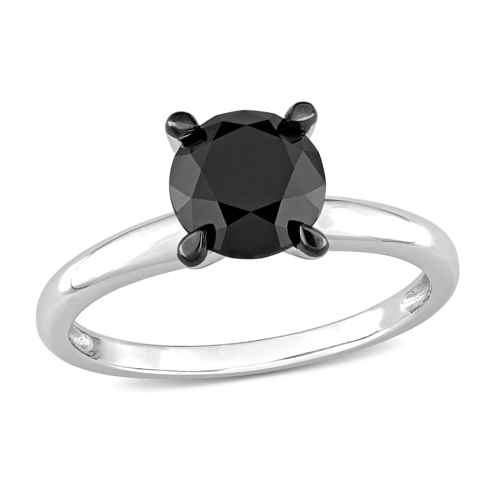 Black Diamond Solitaire Engagement Ring 2 ct tw Round-cut 14K White Gold gFFhwQ6m Black Diamond Solitaire Engagement Ring 2 ct tw Round-cut 14K White Gold gFFhwQ6m
