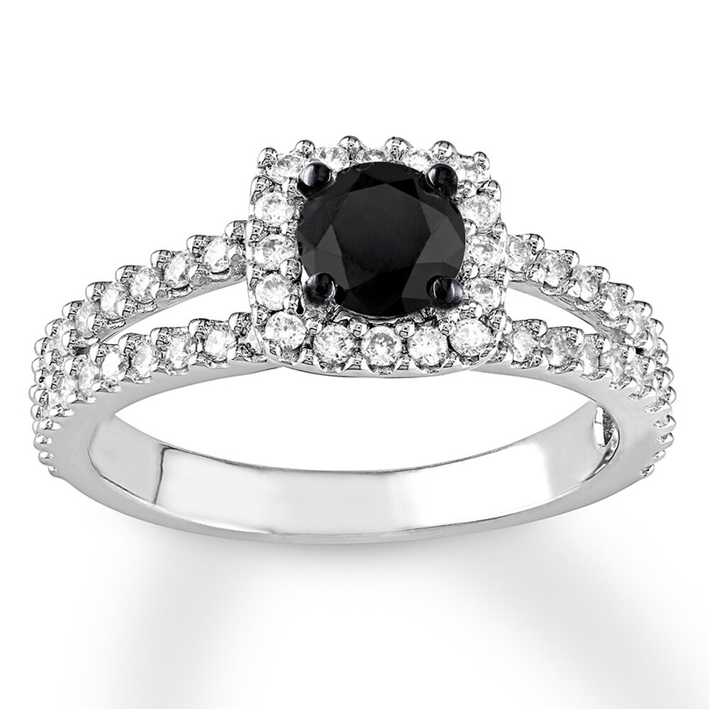 Black Diamond Ring 1 carat tw Round-cut 14K White Gold gsCVnkeA Black Diamond Ring 1 carat tw Round-cut 14K White Gold gsCVnkeA