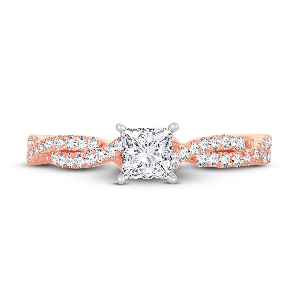 Diamond Ring 3/4 ct tw Princess 14K Rose Gold gxD3XPdC Diamond Ring 3/4 ct tw Princess 14K Rose Gold gxD3XPdC