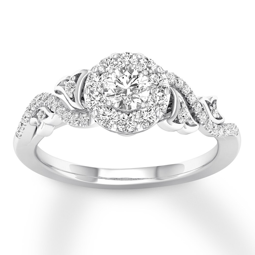 Diamond Engagement Ring 5/8 ct tw Round-cut 14K White Gold h1MhXtnr Diamond Engagement Ring 5/8 ct tw Round-cut 14K White Gold h1MhXtnr