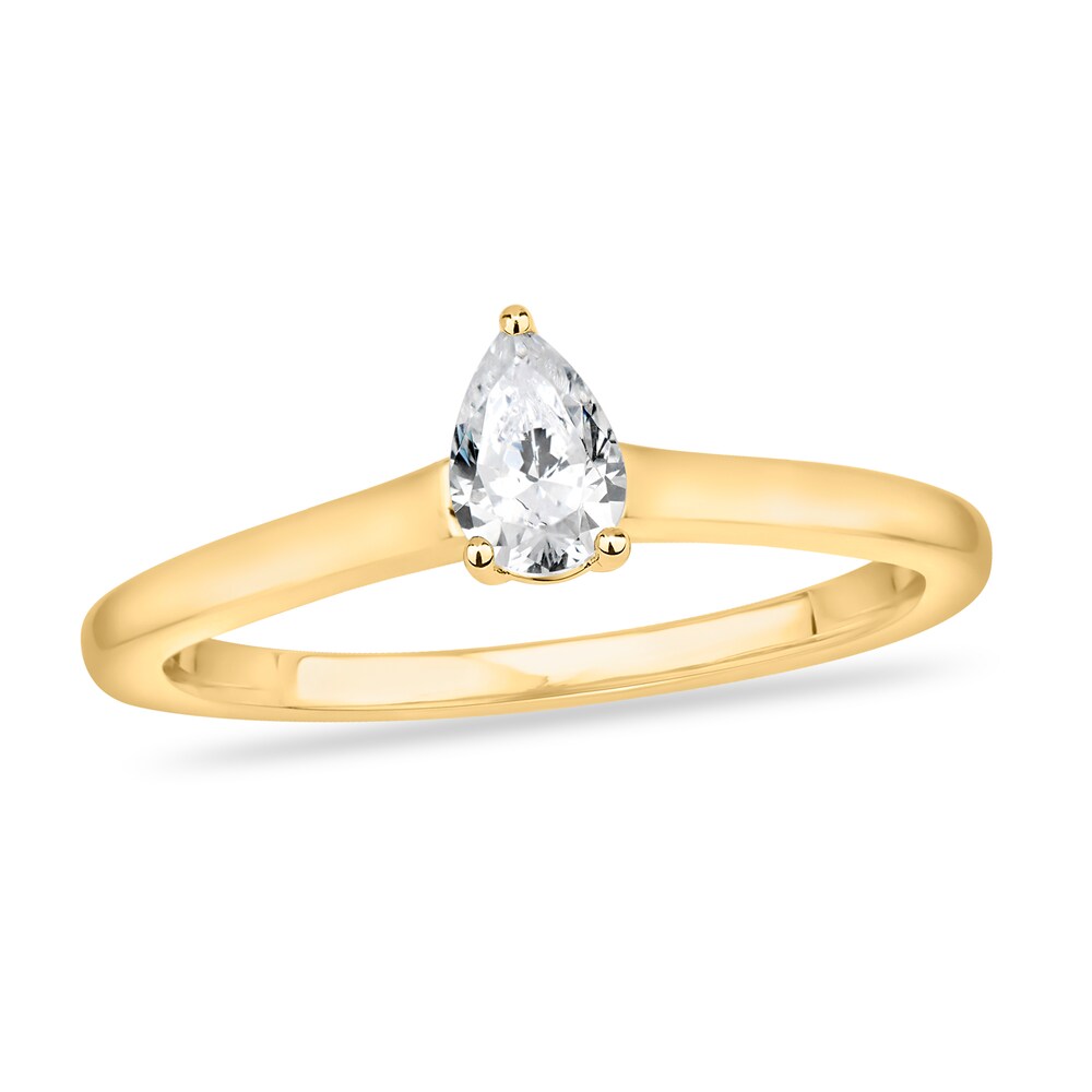 Diamond Solitaire Engagement Ring 1/2 ct tw Pear-shaped 14K Yellow Gold (I2/I) hDzBwrsN Diamond Solitaire Engagement Ring 1/2 ct tw Pear-shaped 14K Yellow Gold (I2/I) hDzBwrsN