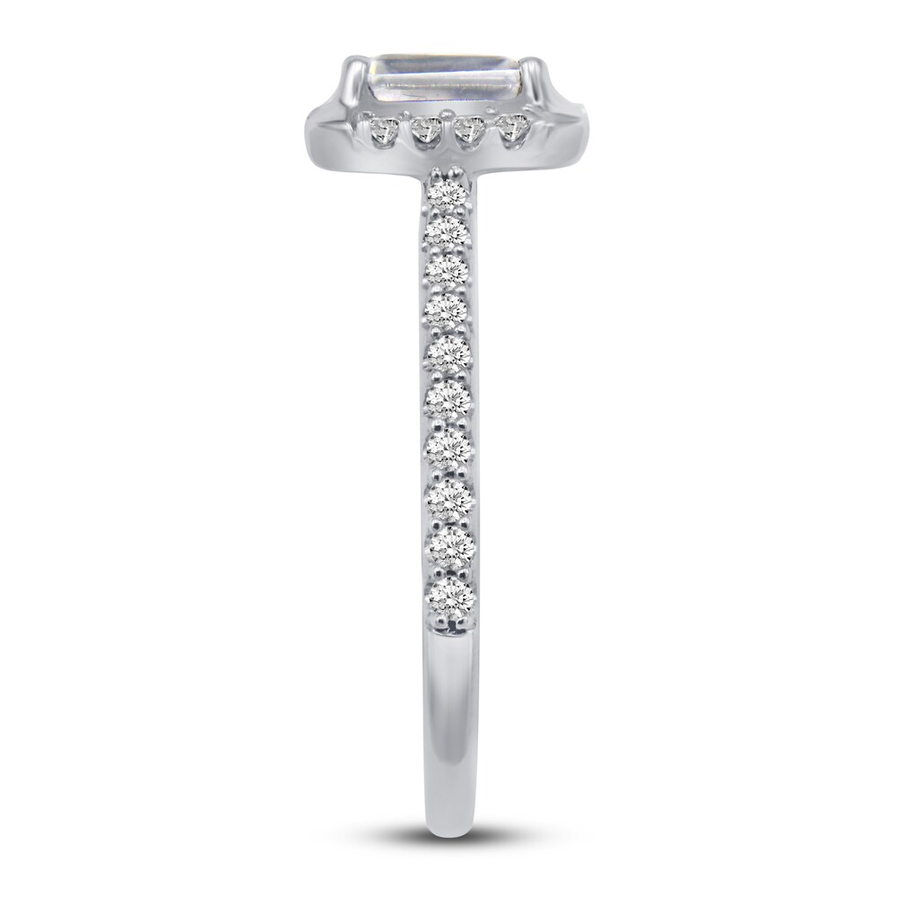 Diamond Halo Engagement Ring 7/8 ct tw Emerald/Round 14K White Gold hL3WnZmM Diamond Halo Engagement Ring 7/8 ct tw Emerald/Round 14K White Gold hL3WnZmM