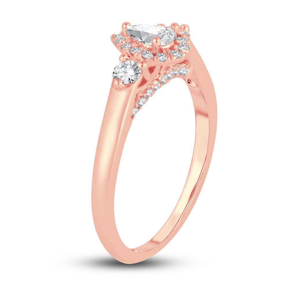 Diamond Halo Ring 3/8 ct tw Pear/Round 14K Rose Gold hSCYJ6zj Diamond Halo Ring 3/8 ct tw Pear/Round 14K Rose Gold hSCYJ6zj
