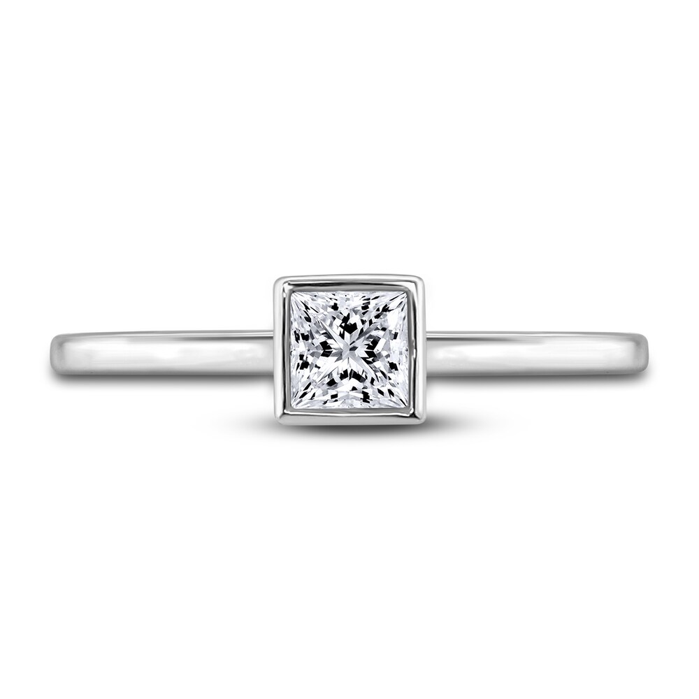 Diamond Solitaire Engagement Ring 1/2 ct tw Bezel-Set Princess 14K White Gold (I2/I) hdahbBUw Diamond Solitaire Engagement Ring 1/2 ct tw Bezel-Set Princess 14K White Gold (I2/I) hdahbBUw