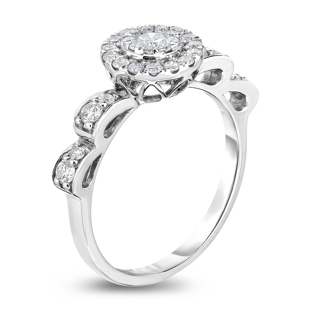 Diamond Ring 1/2 ct tw Round 14K White Gold hevUeRcg Diamond Ring 1/2 ct tw Round 14K White Gold hevUeRcg