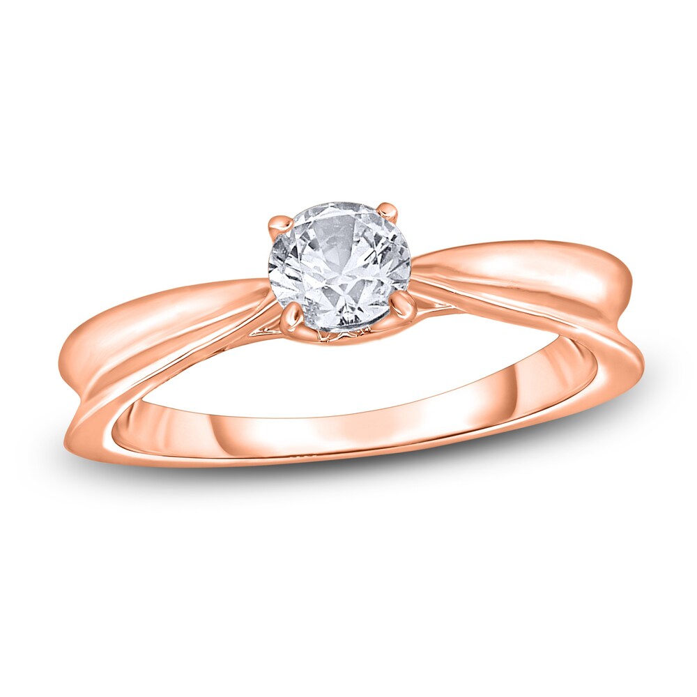 Diamond Solitaire Concave Engagement Ring 1/2 ct tw Round 14K Rose Gold (I2/I) hf7aNI5T Diamond Solitaire Concave Engagement Ring 1/2 ct tw Round 14K Rose Gold (I2/I) hf7aNI5T