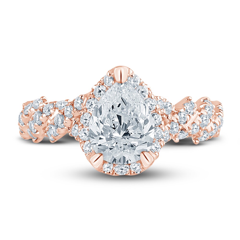 Pnina Tornai Lab-Created Diamond Engagement Ring 2-1/5 ct tw Pear/Round 14K Rose Gold hpRWAocA Pnina Tornai Lab-Created Diamond Engagement Ring 2-1/5 ct tw Pear/Round 14K Rose Gold hpRWAocA