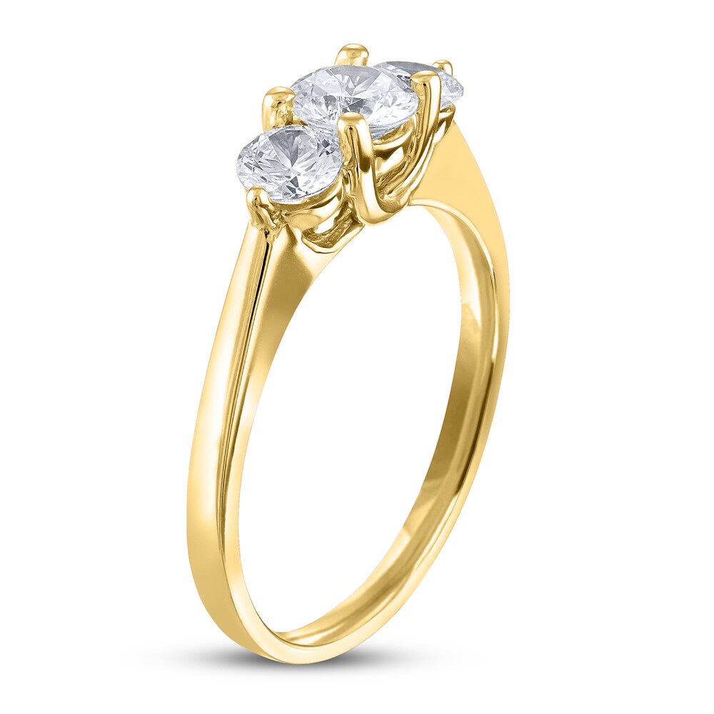 Diamond 3-Stone Ring 1 ct tw Round 14K Yellow Gold hqkH5Q14 Diamond 3-Stone Ring 1 ct tw Round 14K Yellow Gold hqkH5Q14