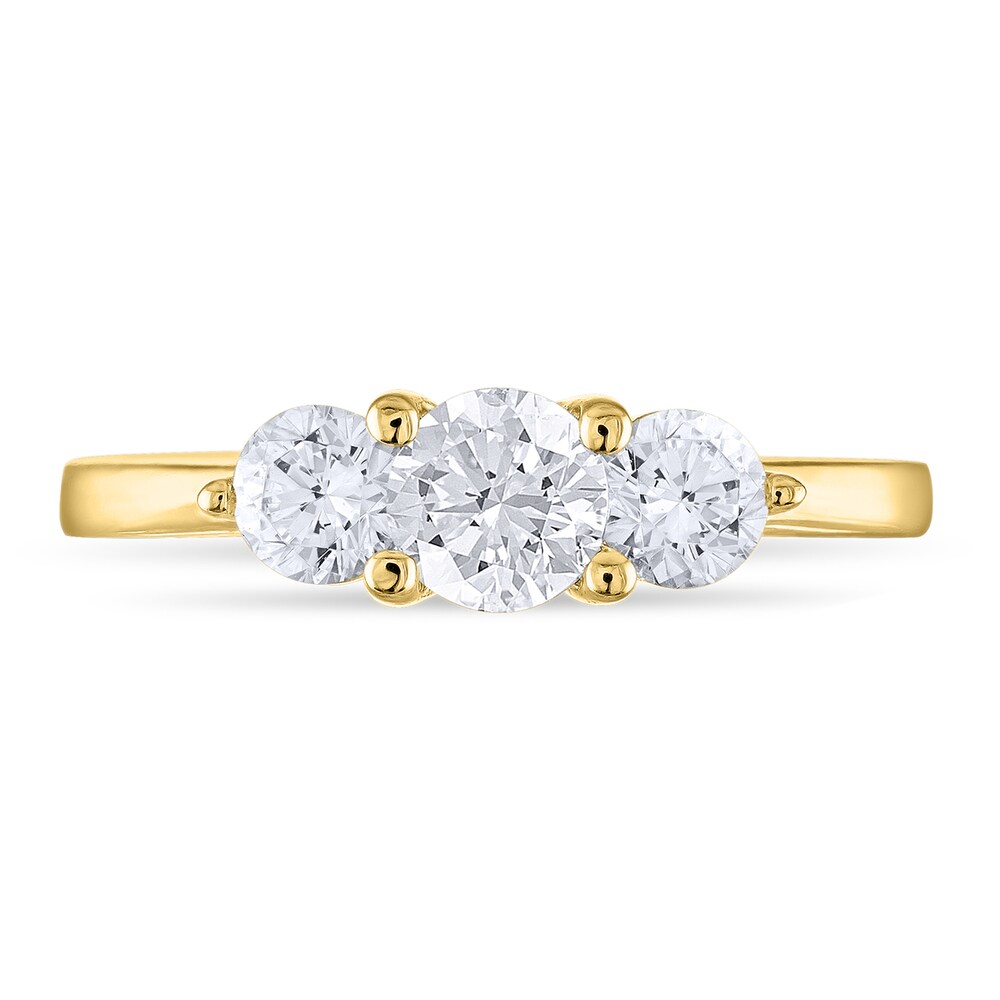 Diamond 3-Stone Ring 1 ct tw Round 14K Yellow Gold hqkH5Q14 Diamond 3-Stone Ring 1 ct tw Round 14K Yellow Gold hqkH5Q14