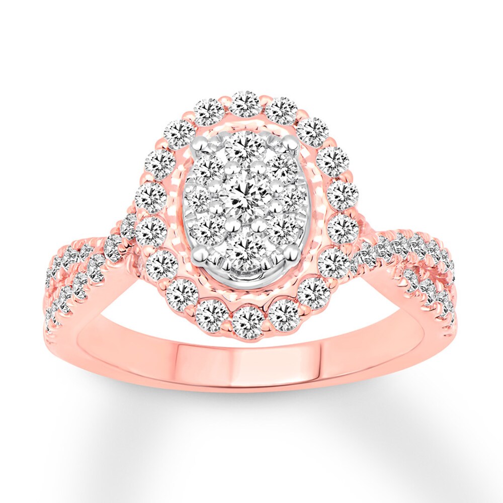 Diamond Engagement Ring 7/8 carat tw Round 14K Rose Gold hs1rDAKQ Diamond Engagement Ring 7/8 carat tw Round 14K Rose Gold hs1rDAKQ
