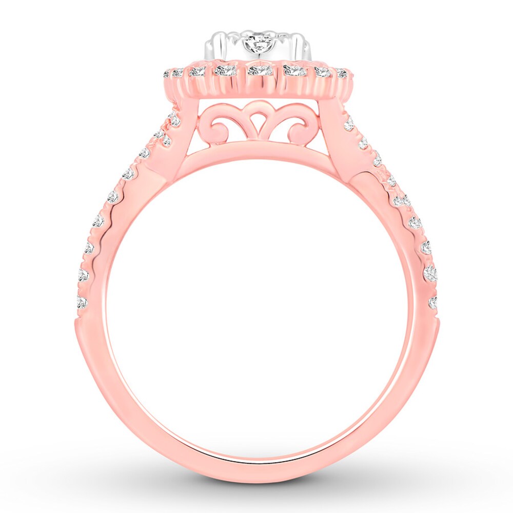 Diamond Engagement Ring 7/8 carat tw Round 14K Rose Gold hs1rDAKQ