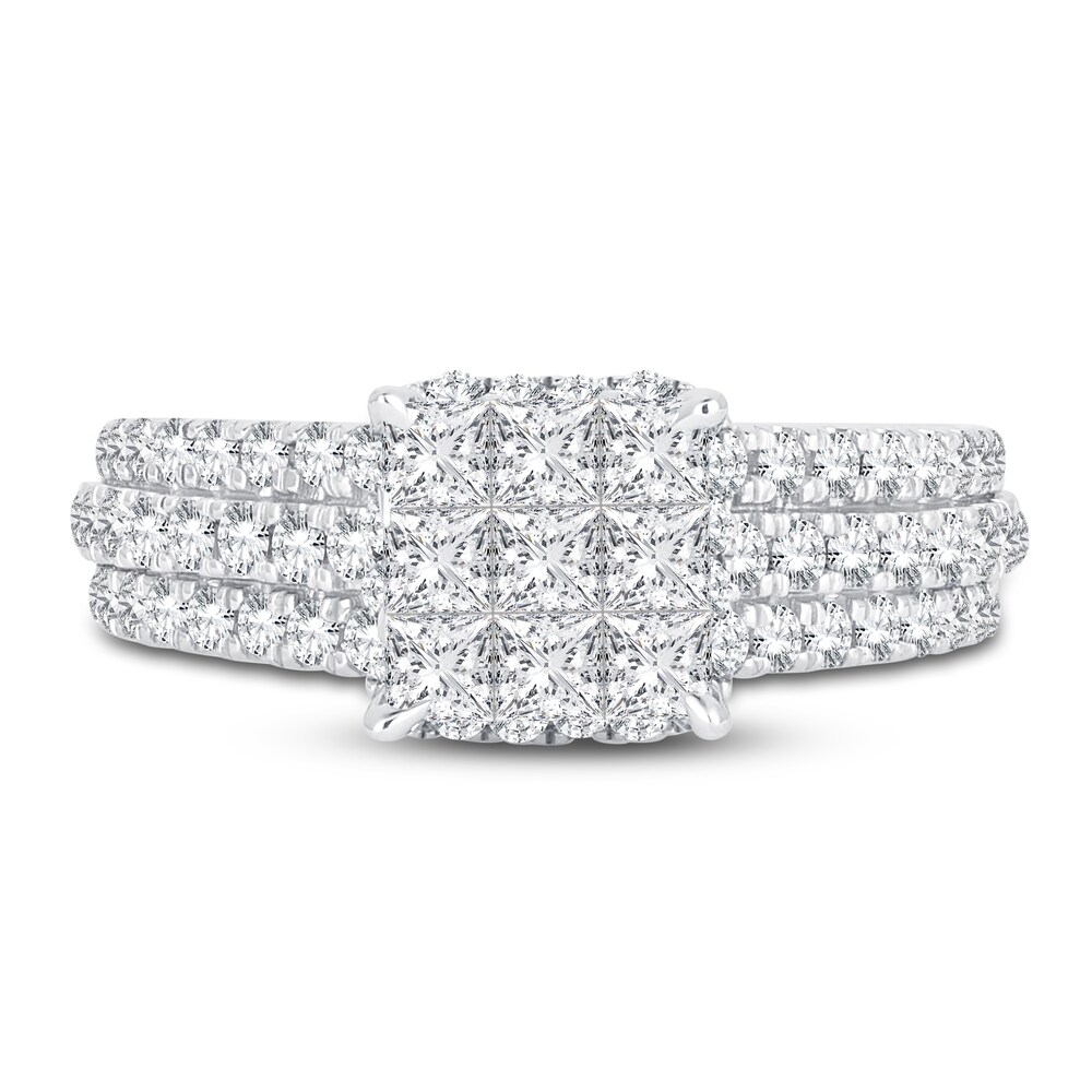 Diamond Engagement Ring 1-1/3 ct tw Princess/Round 14K White Gold i2gbqddb Diamond Engagement Ring 1-1/3 ct tw Princess/Round 14K White Gold i2gbqddb