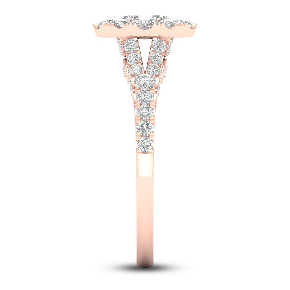 Diamond Oval Engagement Ring 1 ct tw Round 14K Rose Gold i4imLTOE