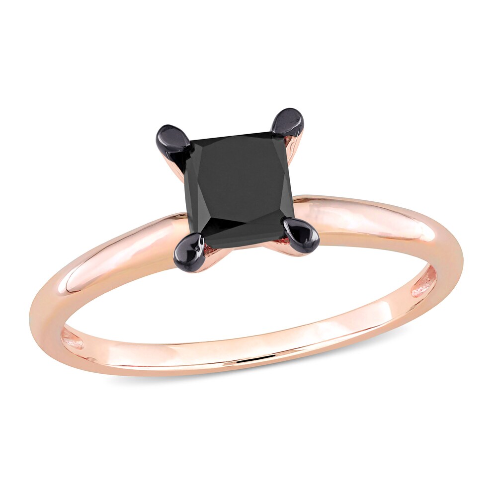 Black Diamond Solitaire Engagement Ring 1 ct tw Princess-cut 14K Rose Gold iFNhUvf4 Black Diamond Solitaire Engagement Ring 1 ct tw Princess-cut 14K Rose Gold iFNhUvf4