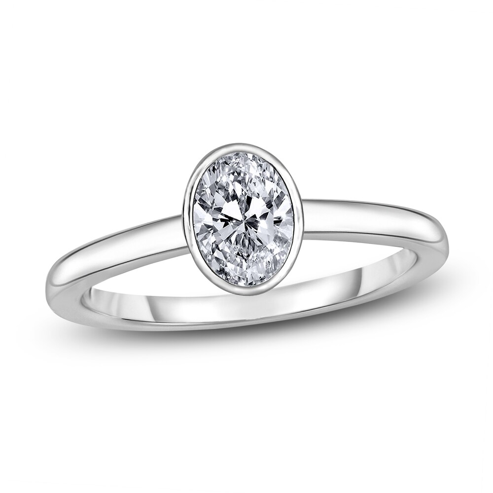 Diamond Solitaire Engagement Ring 1-1/2 ct tw Bezel-Set Oval 14K White Gold (I2/I) iNs4IyTO Diamond Solitaire Engagement Ring 1-1/2 ct tw Bezel-Set Oval 14K White Gold (I2/I) iNs4IyTO