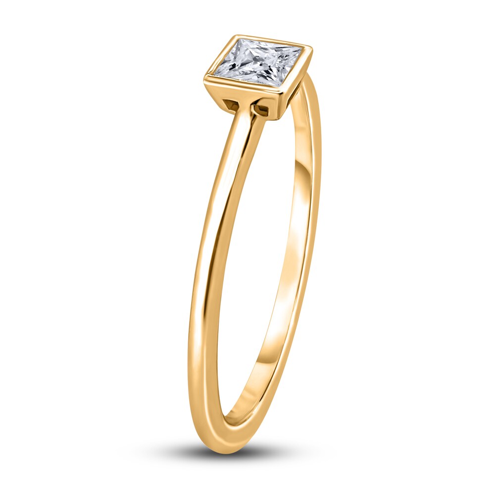 Diamond Solitaire Engagement Ring 1/4 ct tw Bezel-Set Princess 14K Yellow Gold (I2/I) iXfTE25g Diamond Solitaire Engagement Ring 1/4 ct tw Bezel-Set Princess 14K Yellow Gold (I2/I) iXfTE25g