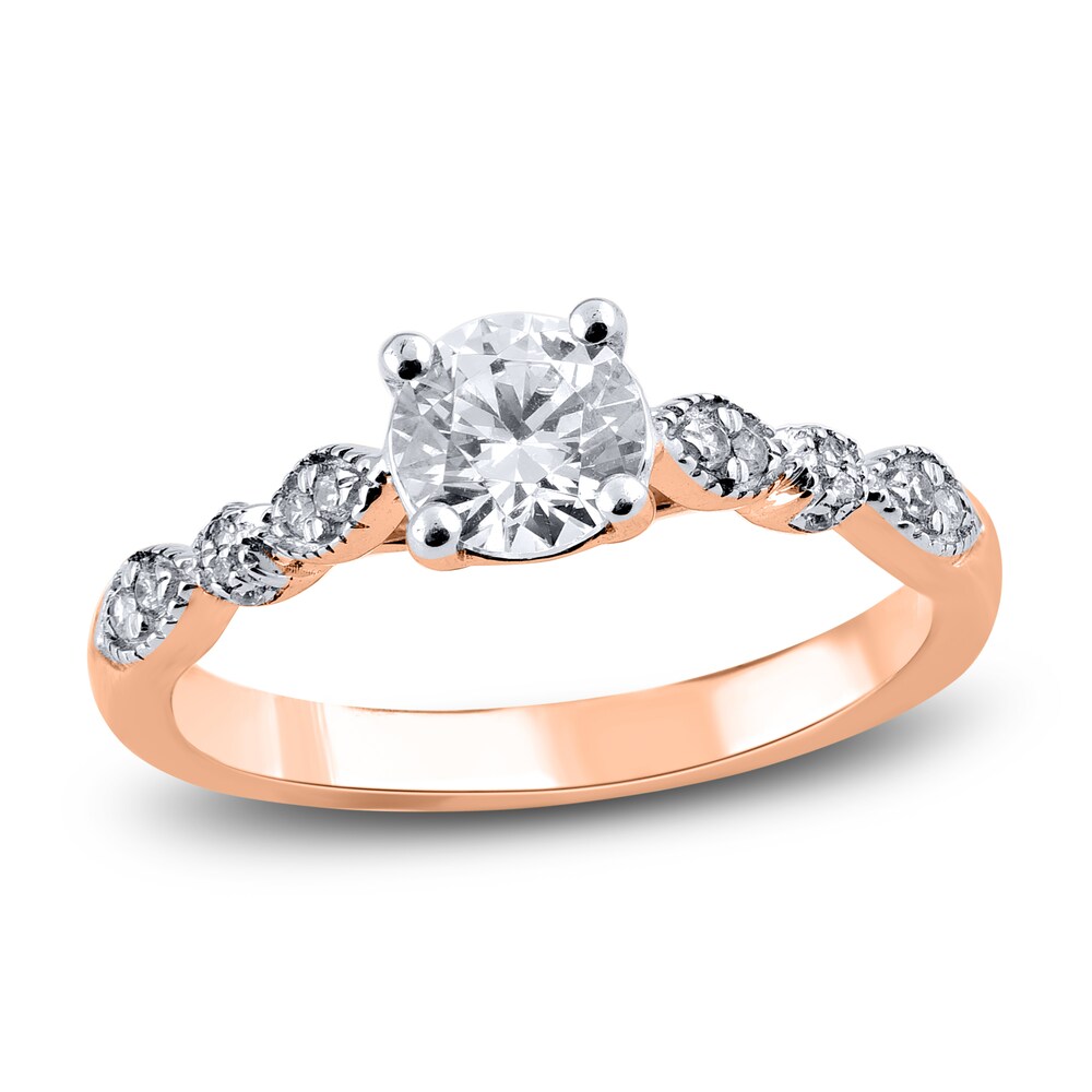 Diamond Engagement Ring 7/8 ct tw Round 14K Rose Gold iaukbkKe Diamond Engagement Ring 7/8 ct tw Round 14K Rose Gold iaukbkKe
