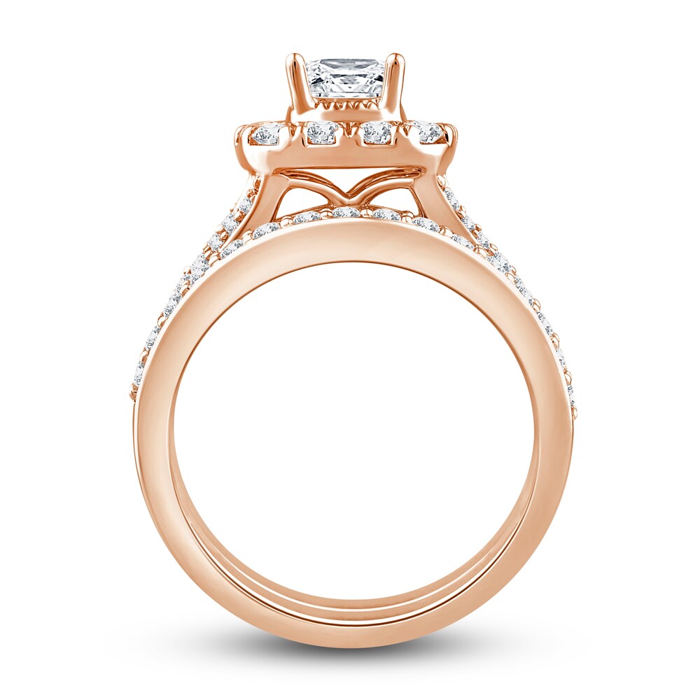 Diamond Bridal Set 2 ct tw Princess/Round 14K Rose Gold ic918er5 Diamond Bridal Set 2 ct tw Princess/Round 14K Rose Gold ic918er5