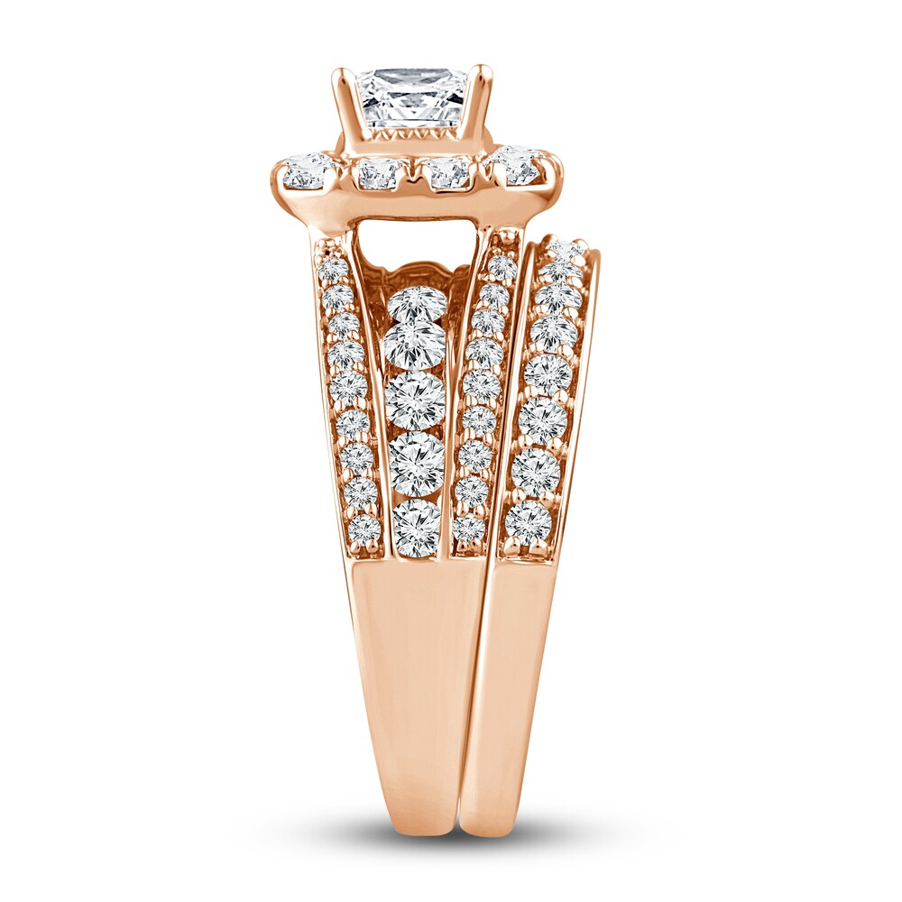 Diamond Bridal Set 2 ct tw Princess/Round 14K Rose Gold ic918er5 Diamond Bridal Set 2 ct tw Princess/Round 14K Rose Gold ic918er5