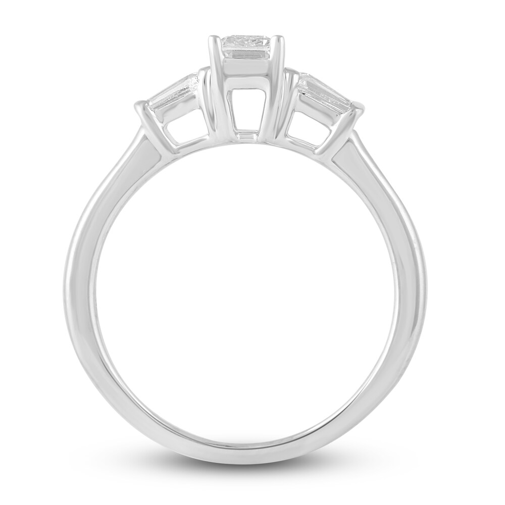 Diamond Engagement Ring 5/8 ct tw Emerald/Baguette 14K White Gold ietF6HKq Diamond Engagement Ring 5/8 ct tw Emerald/Baguette 14K White Gold ietF6HKq