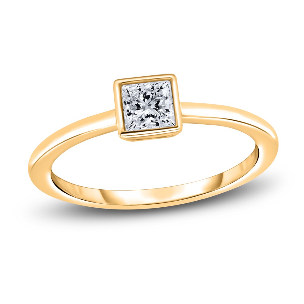 Diamond Solitaire Engagement Ring 1/2 ct tw Bezel-Set Princess 14K Yellow Gold (I2/I) ij7ahsOc Diamond Solitaire Engagement Ring 1/2 ct tw Bezel-Set Princess 14K Yellow Gold (I2/I) ij7ahsOc