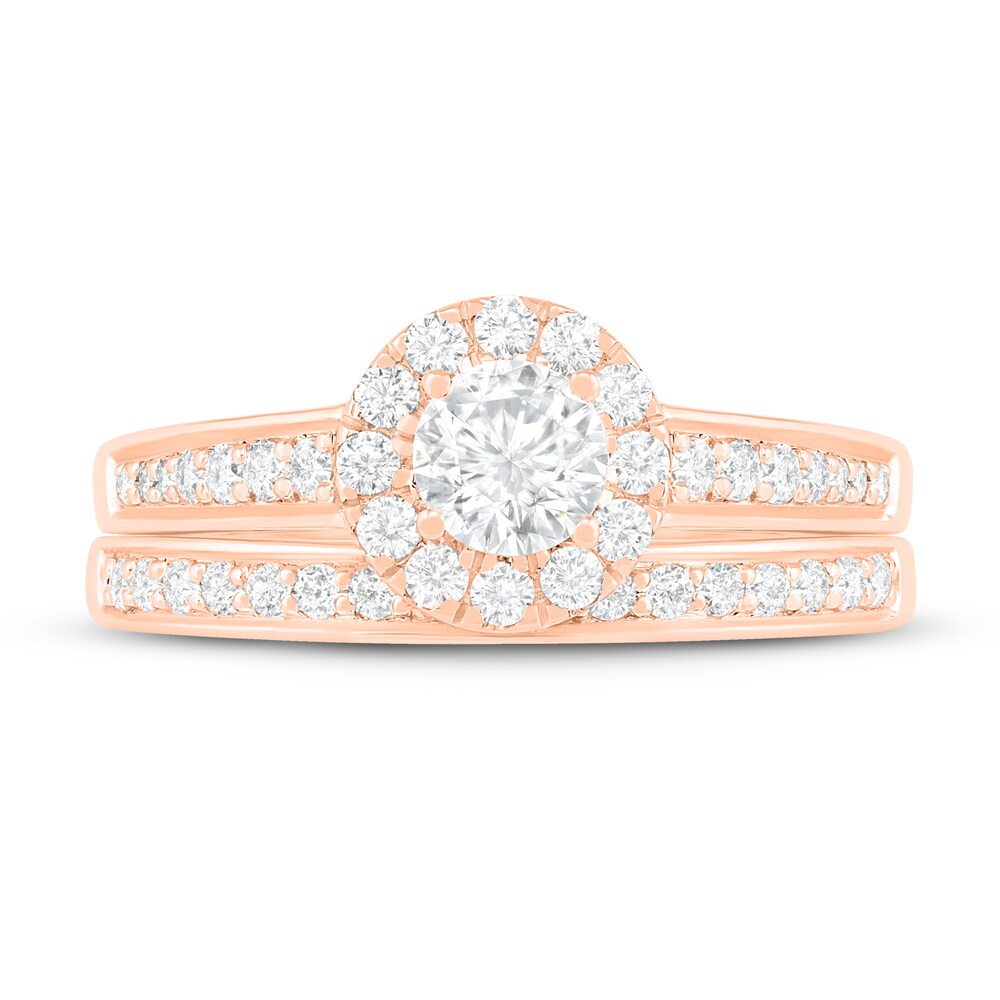 Diamond Bridal Set 3/4 ct tw Round 14K Rose Gold j8Eyd1JH