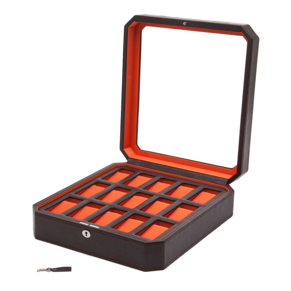 WOLF Windsor 15 Piece Watch Box Black Vegan Leather jBvAM68y WOLF Windsor 15 Piece Watch Box Black Vegan Leather jBvAM68y
