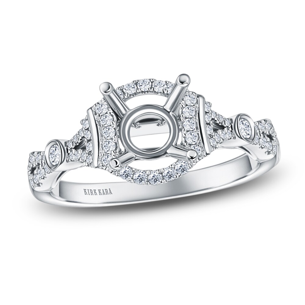Kirk Kara Diamond Ring Setting 1/4 ct tw Round 18K White Gold jNbf8w7d