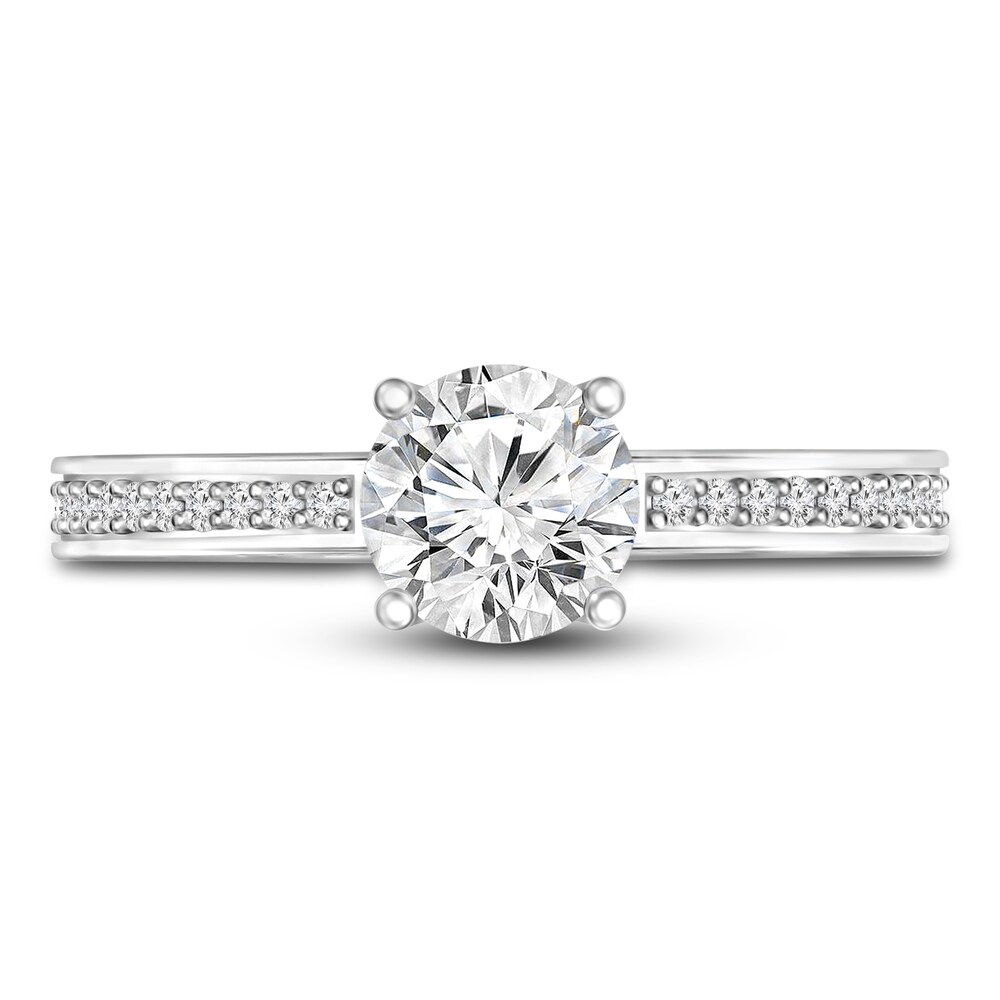 Diamond Engagement Ring 1 ct tw Round 14K White Gold jcEdEjbl