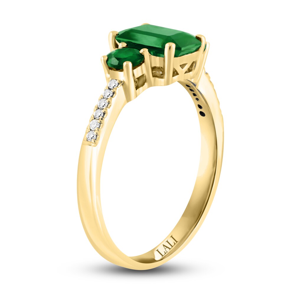 LALI Jewels Natural Emerald 3-Stone Engagement Ring 1/15 ct tw 14K Yellow Gold jlUlYC1n LALI Jewels Natural Emerald 3-Stone Engagement Ring 1/15 ct tw 14K Yellow Gold jlUlYC1n
