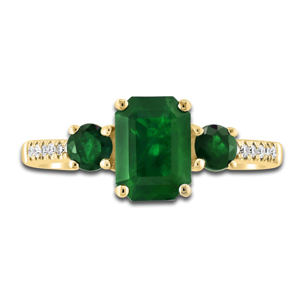 LALI Jewels Natural Emerald 3-Stone Engagement Ring 1/15 ct tw 14K Yellow Gold jlUlYC1n LALI Jewels Natural Emerald 3-Stone Engagement Ring 1/15 ct tw 14K Yellow Gold jlUlYC1n