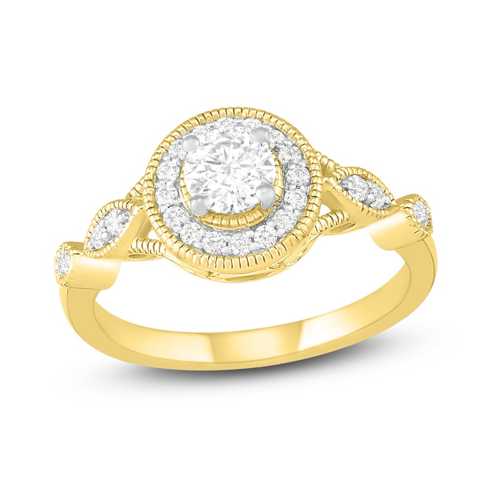 Diamond Engagement Ring 1/2 ct tw Round 14K Yellow Gold jtFQnfOc