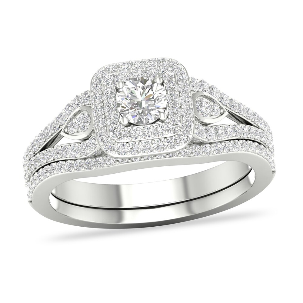 Diamond Bridal Set 5/8 ct tw Round 14K White Gold jv6Mxe9z