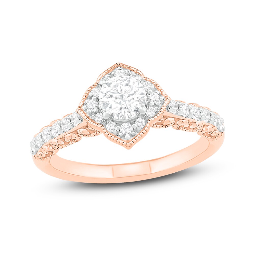 Diamond Engagement Ring 3/4 ct tw Round 14K Rose Gold jvqeRjnc Diamond Engagement Ring 3/4 ct tw Round 14K Rose Gold jvqeRjnc